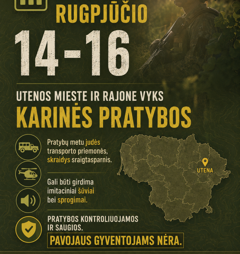 SVARBI INFORMACIJA VISUOMENEI. KARINĖS PRATYBOS. Pasidalinkite