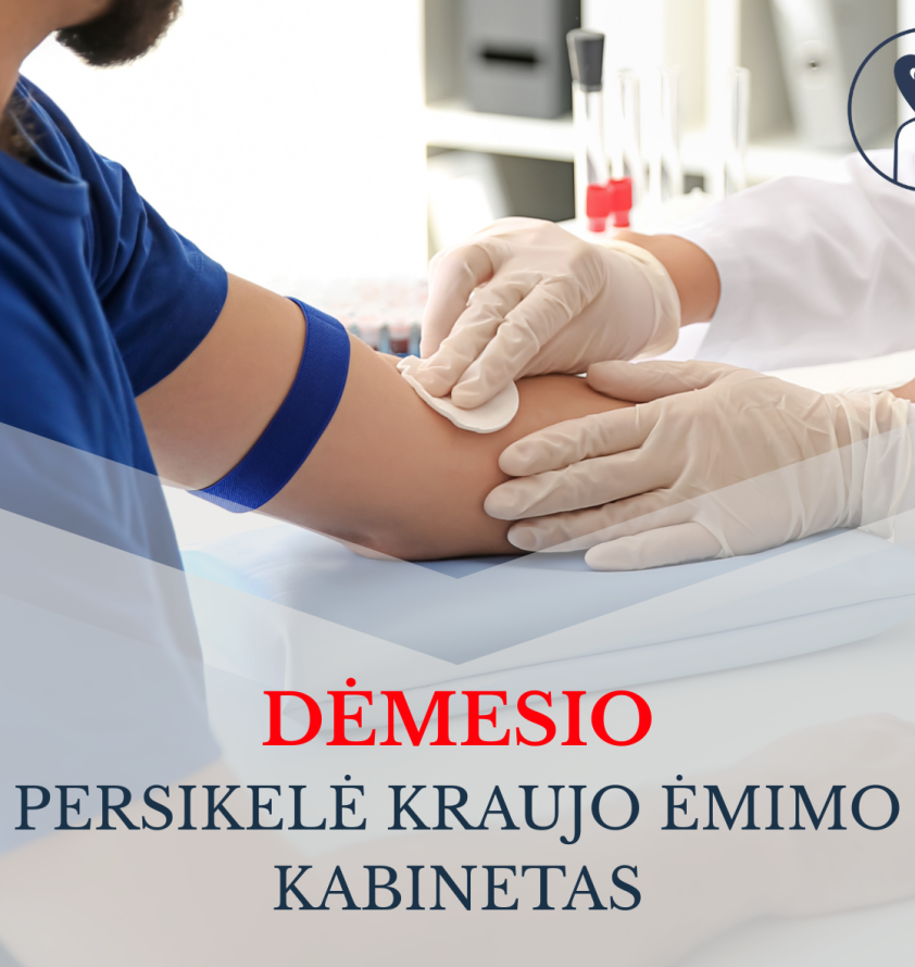 Kraujo ėmimo kabinetas laikinai persikėlė į pagrindinį Utenos ligoninės pastatą