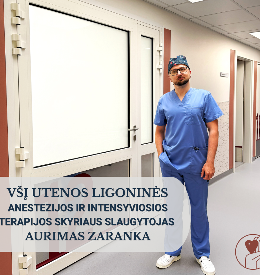 Utenos ligoninės Anestezijos ir intensyviosios terapijos skyriaus slaugytojas Aurimas Zaranka