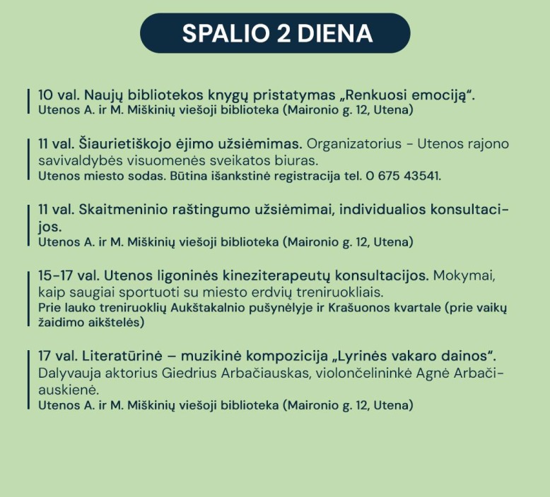 Utenos ligoninė – kartu su jumis Senjorų savaitėje!